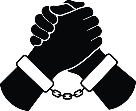Symbolic representation of hands chained together, signifying unity and solidarity