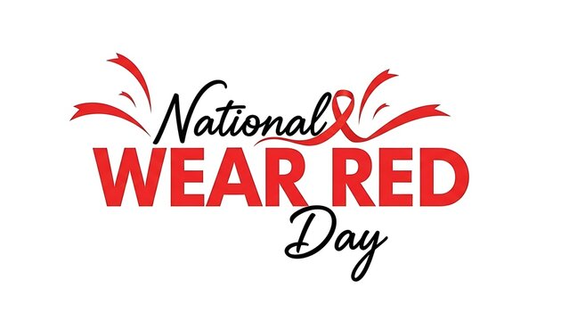 National Wear Red Day awareness campaign logo with ribbon