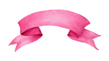 Pink watercolor banner ribbon unfurling. Creating a decorative curve. Perfect for celebration announcements. Labeling design. Promotion tags. And special event emblems, png