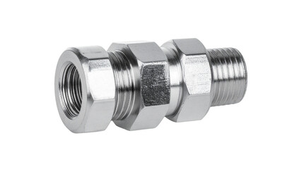 Metal clevis industrial equipment part isolated on solid white background8