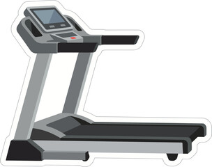 Obraz premium Modern treadmill machine for fitness exercise vector illustration