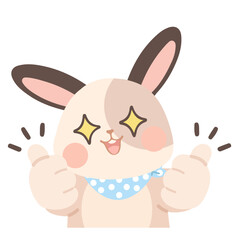 Cute Rabbit with Thumbs Up Illustration