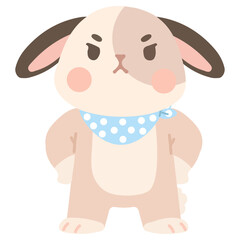 Illustration of an Angry Cartoon Rabbit