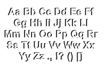 Stylish serif alphabet typeface set displaying uppercase and lowercase letters. Elegant typography design suitable for editorial, branding, logo design, and modern print projects.