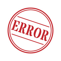 Clean round red error rubber stamp double line border