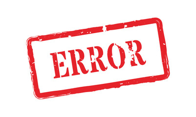 Heavily distressed rectangular red error stamp grungy border