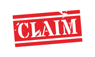 Rectangular solid red rubber claim stamp icon vector