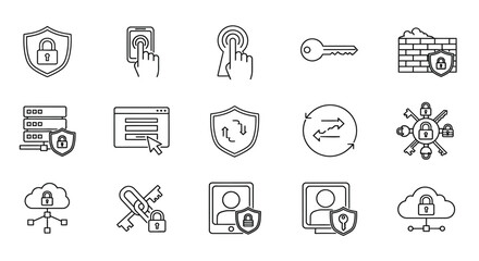 Fototapeta premium Illustrations of various cybersecurity concepts