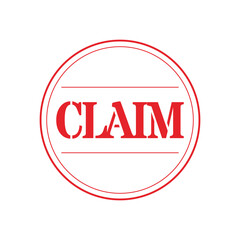 Red circular claim stamp vector line icon design