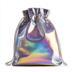 color shiny bag on white background