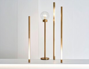 Minimalist gold-tone lighting fixtures