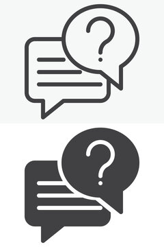 Chat conversation line and solid vector icon set