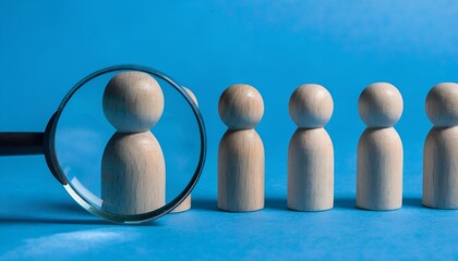 blue spoon and forks with magnifying 