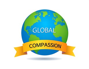 A stylized globe icon with "GLOBAL" and "COMPASSION" text