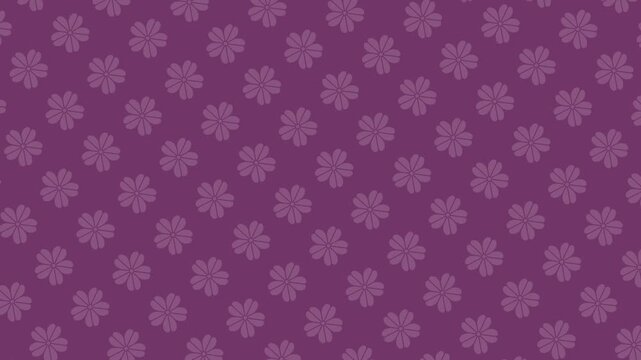 Looping Purple Floral Pattern Background Animation Video