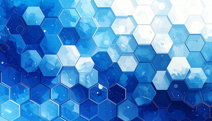 Technology background with hexagonal translucent shapes. Perfect for any futuristic design.
