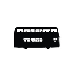 Black and white vintage bus illustration