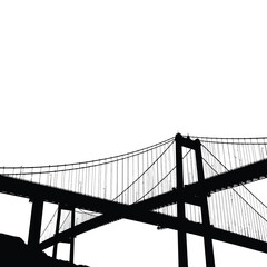 Obraz premium Black and white bridge silhouette