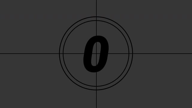 5 second Countdown old film animation, Countdown old movie from 5 to 0 number, countdown Timer from Five to zero, Old film movie timer in 4k.