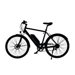 Naklejka premium Black electric bike silhouette