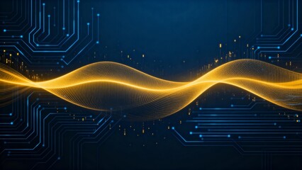 Abstract digital wave on circuit board