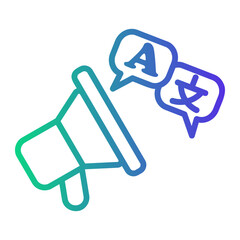 language listening skills Line Gradient Icon