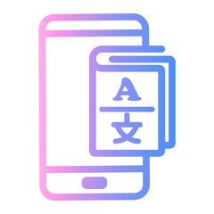 online language learning Line Gradient Icon