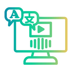 subtitle Line Gradient Icon