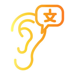 understanding language Line Gradient Icon