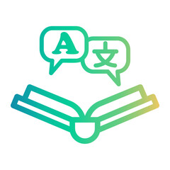 language book Line Gradient Icon