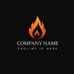 Restaurant flame elegant logo design