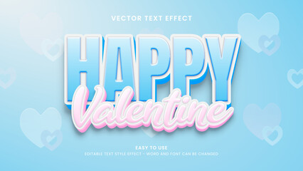 happy valentine editable text effect 3d