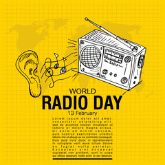 World Radio Day, poster and banner