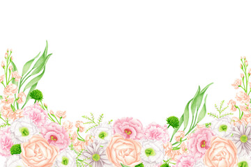 Flower watercolor frame for wedding, birthday, card, background, invitation, wallpaper, sticker, decoration etc.
