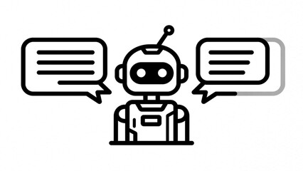 Robot with speech bubbles