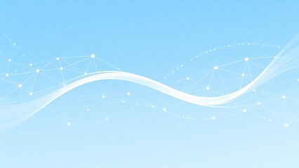 Abstract white network pattern on blue background