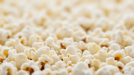Full Frame Texture Background of Freshly Popped White Popcorn