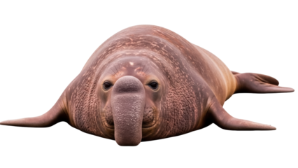 Isolated Elephant Seal is Resting, Big Proboscis, Massive Marine Mammal, Wildlife Animal