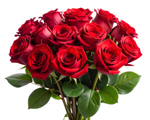 Obraz premium bouquet of red roses, png file of isolated cutout object on transparent background.
