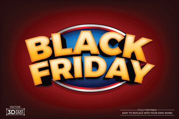 Black Friday  3D editable text effect