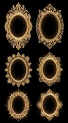 Ramadan sale poster with empty golden islamic frame labels, luxury geometric arabesque mockup background