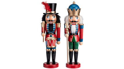 Vibrant nutcracker soldiers standing side by side