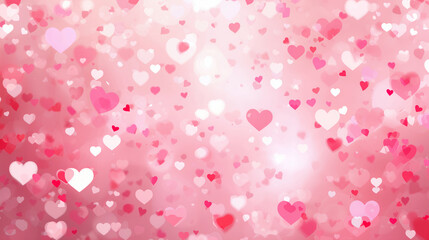 Obraz premium Title Dreamy Pink Heart Background with Soft Glowing Bokeh and Sparkles for Valentine’s Day and Romantic Designs