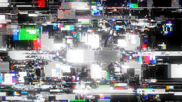 Abstract digital glitch background with data corruption and pixelated visual noise, creating a modern technological error aesthetic for creative design projects and digital art - Powered by Adobe