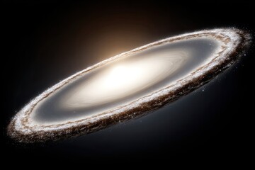 Angled galaxy disc with central bulge and dark, dusty ring