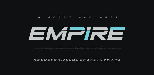 Sport Modern Future Italic Alphabet Font. Typography urban style fonts for technology, digital, movie logo italic style. vector illustration © Dani_Desi