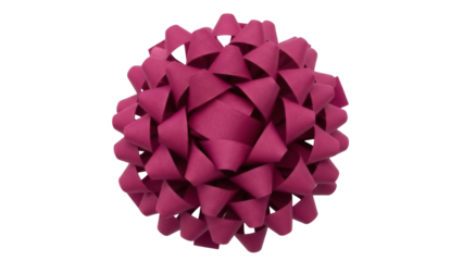 Isolated magenta ribbon bow on pale background for party celebration or decoration gift