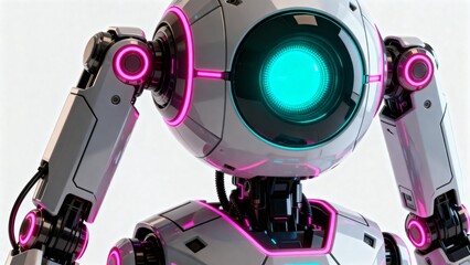 Futuristic robot with glowing lights