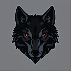Wolf logo deisgn. Wolf head logo. Graphic silhouette of a wolf head.  © Shabeer