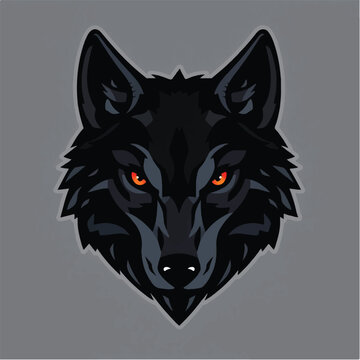 Wolf logo deisgn. Wolf head logo. Graphic silhouette of a wolf head. 